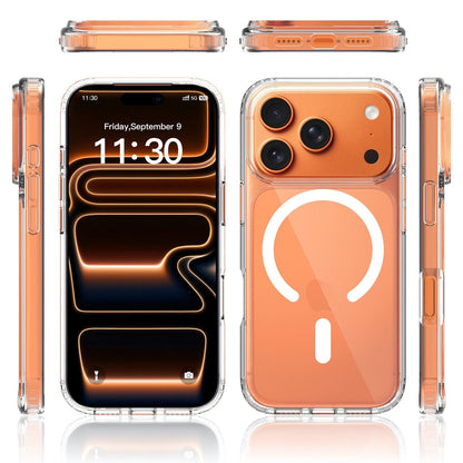For iPhone 18 Pro Scratch-proof Acrylic 2.0mm Crystal Magnetic Phone Case - Transparent - EDA010189501A