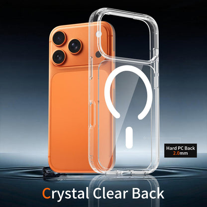 For iPhone 18 Pro Scratch-proof Acrylic 2.0mm Crystal Magnetic Phone Case - Transparent - EDA010189501A