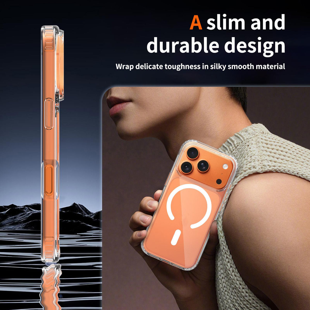 For iPhone 18 Pro Scratch-proof Acrylic 2.0mm Crystal Magnetic Phone Case - Transparent - EDA010189501A