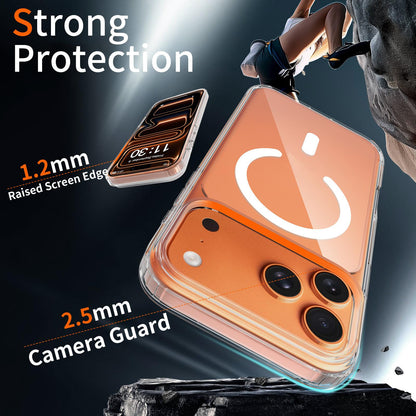 For iPhone 18 Pro Max Scratch-proof Acrylic 2.0mm Crystal Magnetic Phone Case - Transparent - EDA010189502A