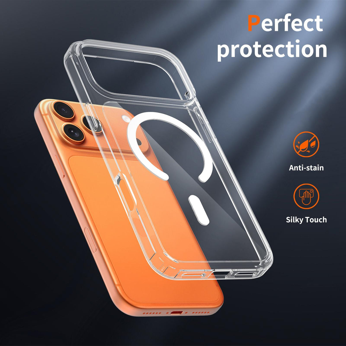For iPhone 18 Pro Max Scratch-proof Acrylic 2.0mm Crystal Magnetic Phone Case - Transparent - EDA010189502A