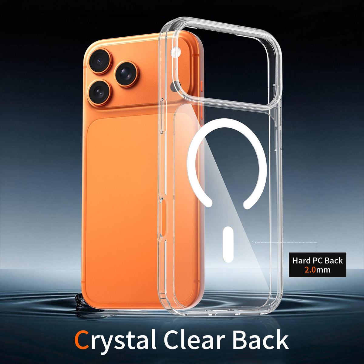 For iPhone 17 Pro Max Scratch-proof Acrylic 2.0mm Crystal Magnetic Phone Case - Transparent - EDA010189503A