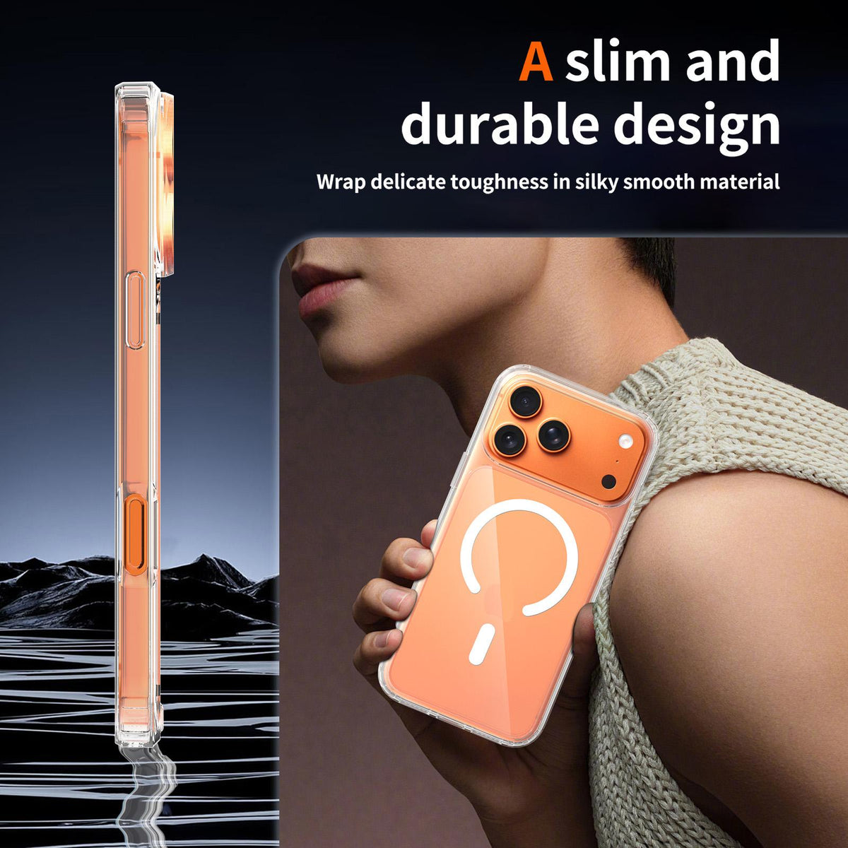 For iPhone 17 Pro Max Scratch-proof Acrylic 2.0mm Crystal Magnetic Phone Case - Transparent - EDA010189503A