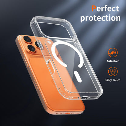 For iPhone 17 Pro Scratch-proof Acrylic 2.0mm Crystal Magnetic Phone Case - Transparent - EDA010189504A