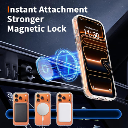 For iPhone 17 Pro Scratch-proof Acrylic 2.0mm Crystal Magnetic Phone Case - Transparent - EDA010189504A