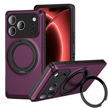 For iPhone 17 Pro Max Magnetic 360 Degree Ring Holder Phone Case - Cherry Red - EDA010192403E