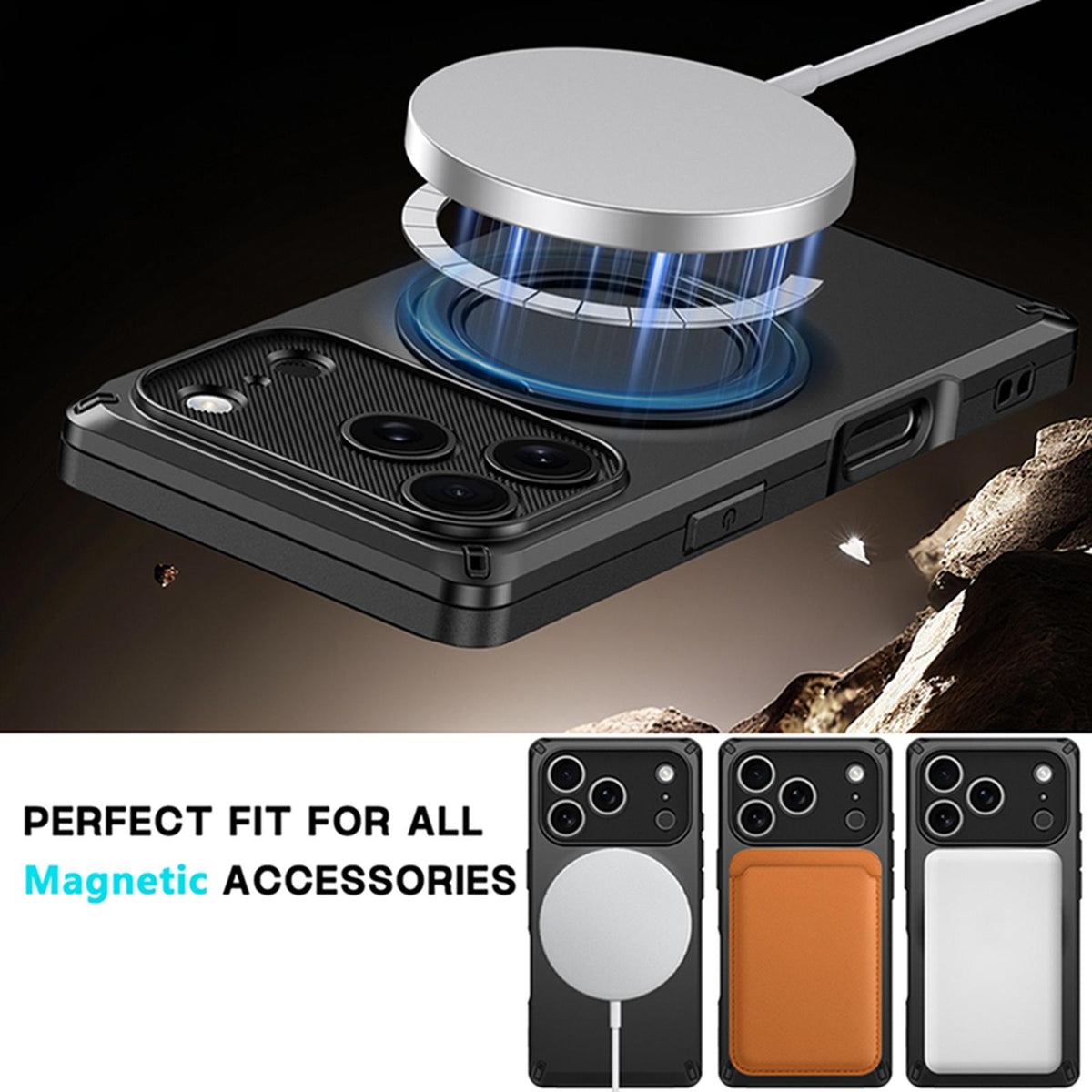 For iPhone 18 Pro Magnetic 360 Degree Ring Holder Phone Case - Dark Blue - EDA010192401C
