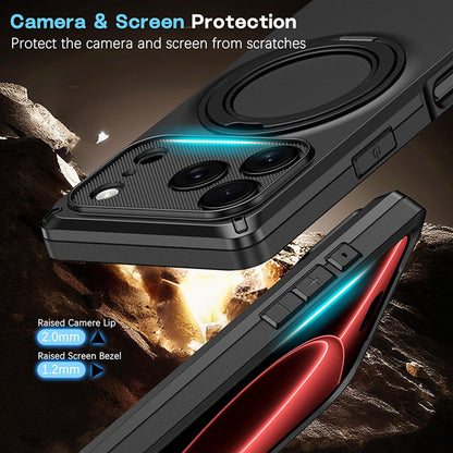 For iPhone 17 Pro Max Magnetic 360 Degree Ring Holder Phone Case - Black - EDA010192403B