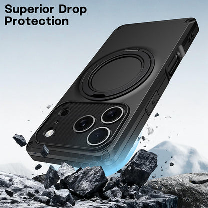 For iPhone 18 Pro Magnetic 360 Degree Ring Holder Phone Case - Dark Blue - EDA010192401C