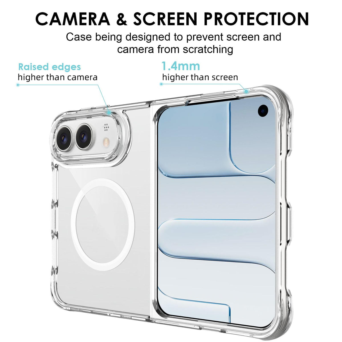 For iPhone Duo TPU + PC Hybrid 2.5mm Thick Shockproof Magnetic Phone Case - Transparent - EDA010192901A
