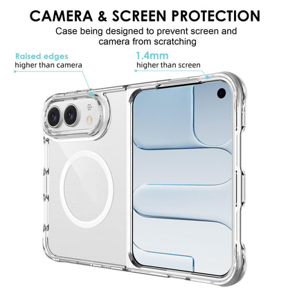 For iPhone Duo TPU + PC Hybrid 2.5mm Thick Shockproof Magnetic Phone Case - Transparent - EDA010192901A