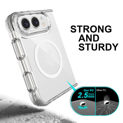 For iPhone Duo TPU + PC Hybrid 2.5mm Thick Shockproof Magnetic Phone Case - Transparent - EDA010192901A