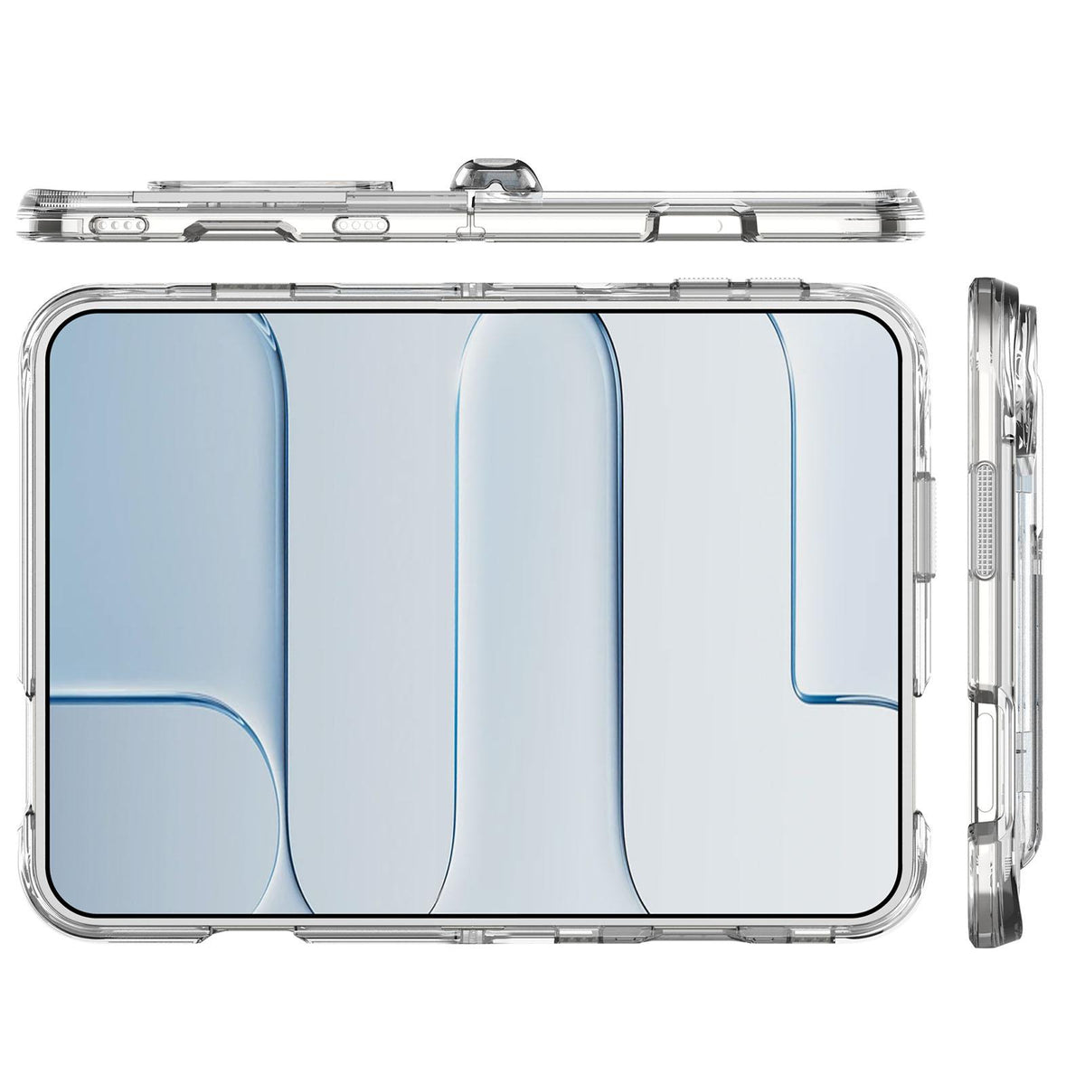 For iPhone Duo TPU + PC Hybrid 2.5mm Thick Shockproof Magnetic Phone Case with Holder - Transparent - EDA010193301A