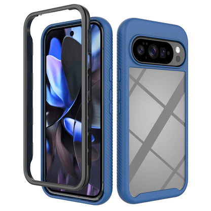 For Google Pixel 11 Pro XL Starry Sky Solid Color Shockproof TPU Clear PC Phone Case - Dark Blue - EDA010195801B
