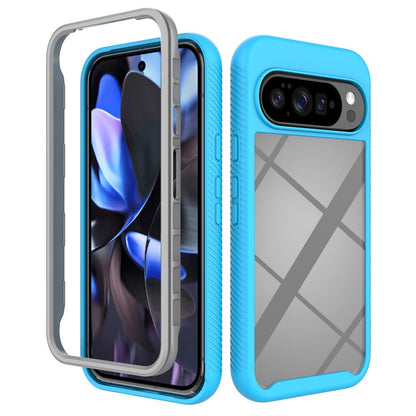 For Google Pixel 11 Pro XL Starry Sky Solid Color Shockproof TPU Clear PC Phone Case - Sky Blue - EDA010195801C