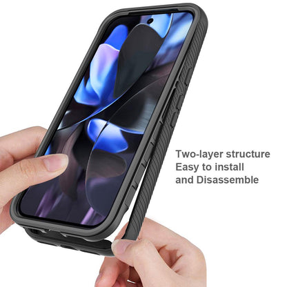 For Google Pixel 11 Pro XL Starry Sky Solid Color Shockproof TPU Clear PC Phone Case - Red - EDA010195801D