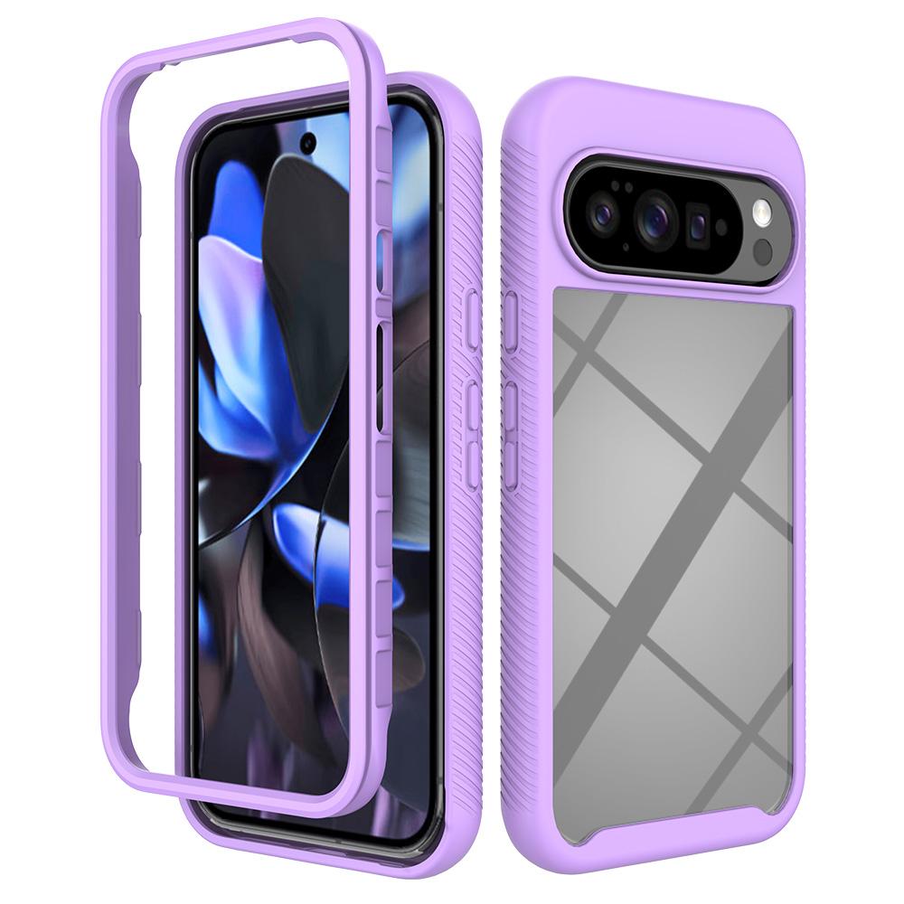 For Google Pixel 11 Pro XL Starry Sky Solid Color Shockproof TPU Clear PC Phone Case - Purple - EDA010195801E