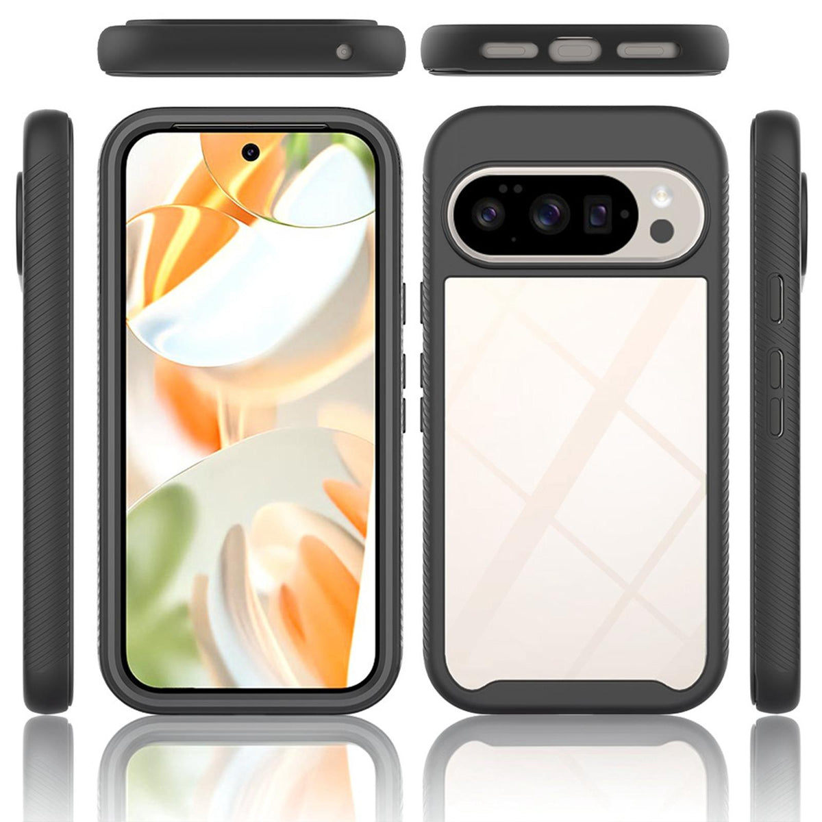For Google Pixel 11 / 11 Pro Starry Sky Solid Color Shockproof TPU Clear PC Phone Case - Dark Blue - EDA010195802B