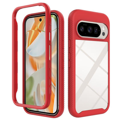For Google Pixel 11 / 11 Pro Starry Sky Solid Color Shockproof TPU Clear PC Phone Case - Red - EDA010195802D