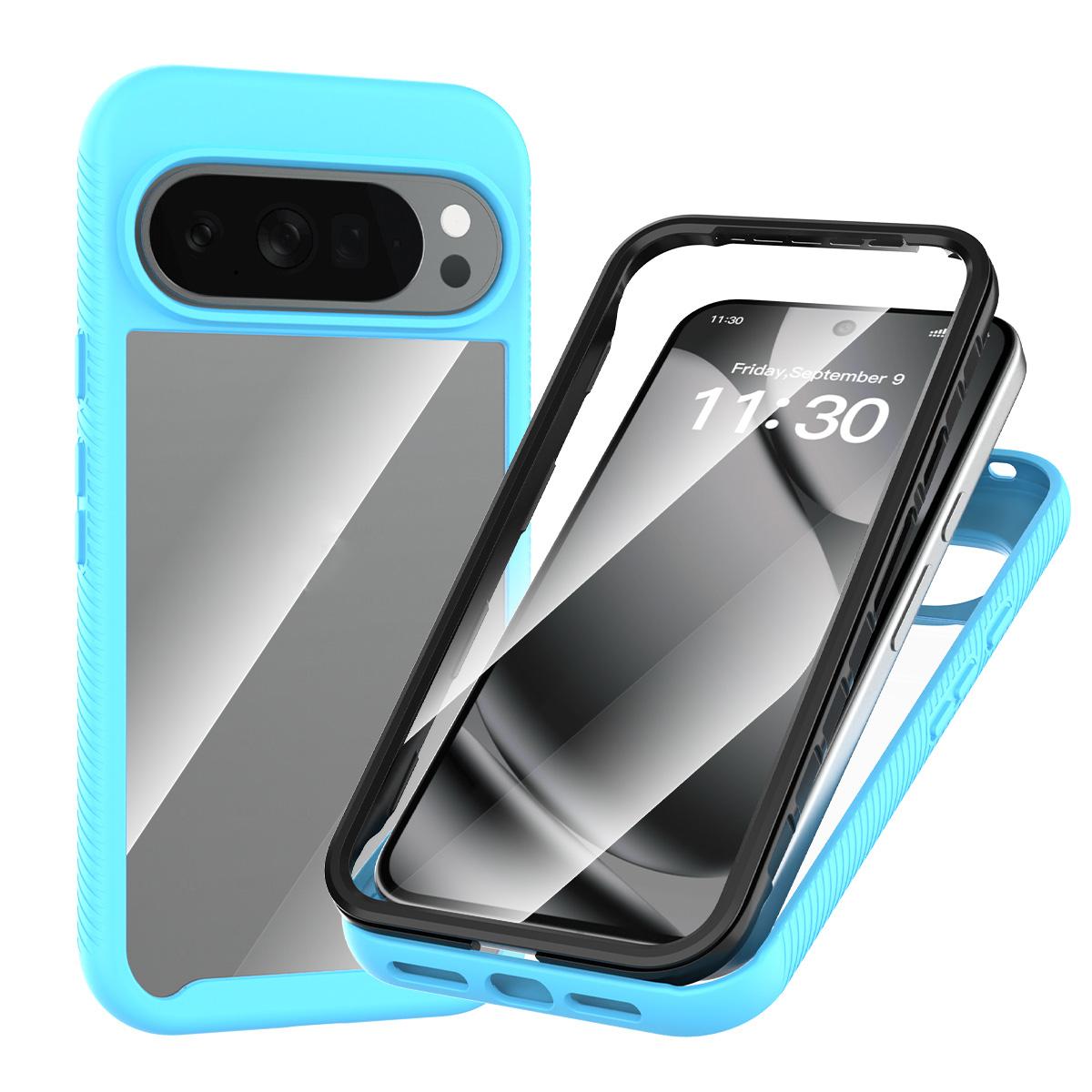 For Google Pixel 11 Pro XL Starry Sky Solid Color Series PC + TPU Phone Case with PET Film - Sky Blue - EDA010195901B