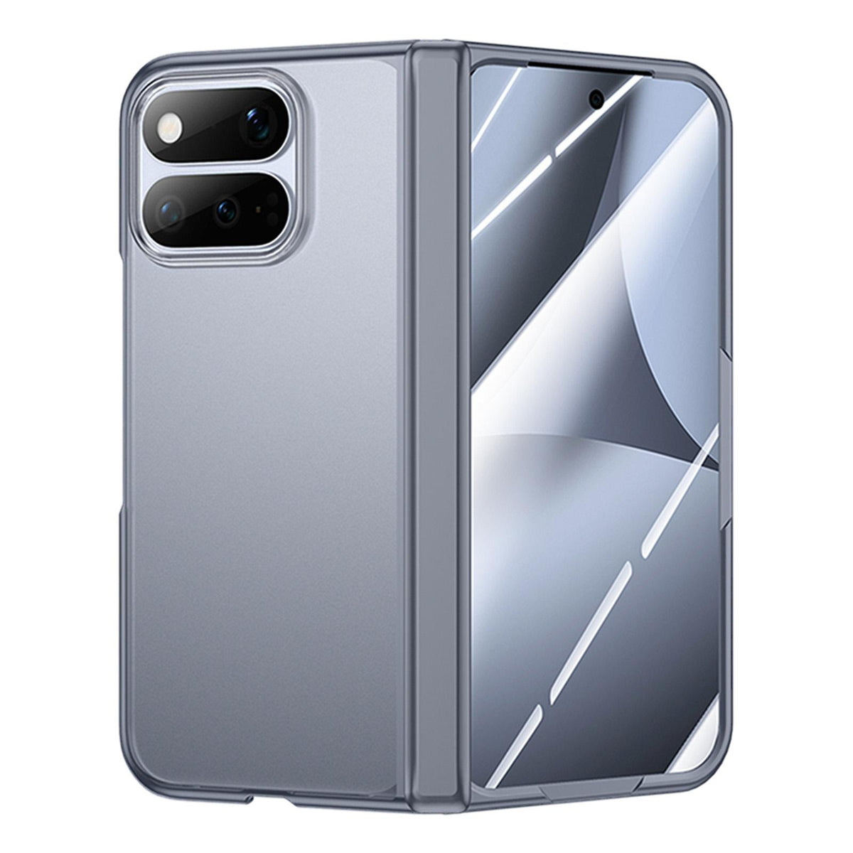 For Google Pixel 11 Pro Fold Intergrated Shell And Flim Translucent Frosted Hinge Protective Phone Case - Grey - EDA010200401B