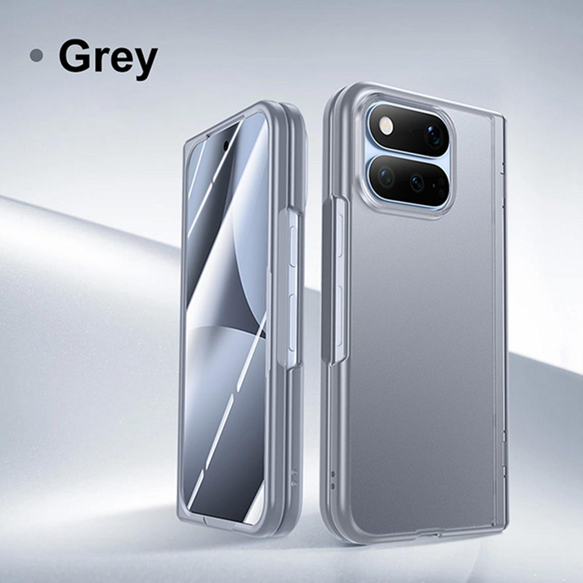 For Google Pixel 11 Pro Fold Intergrated Shell And Flim Translucent Frosted Hinge Protective Phone Case - Grey - EDA010200401B