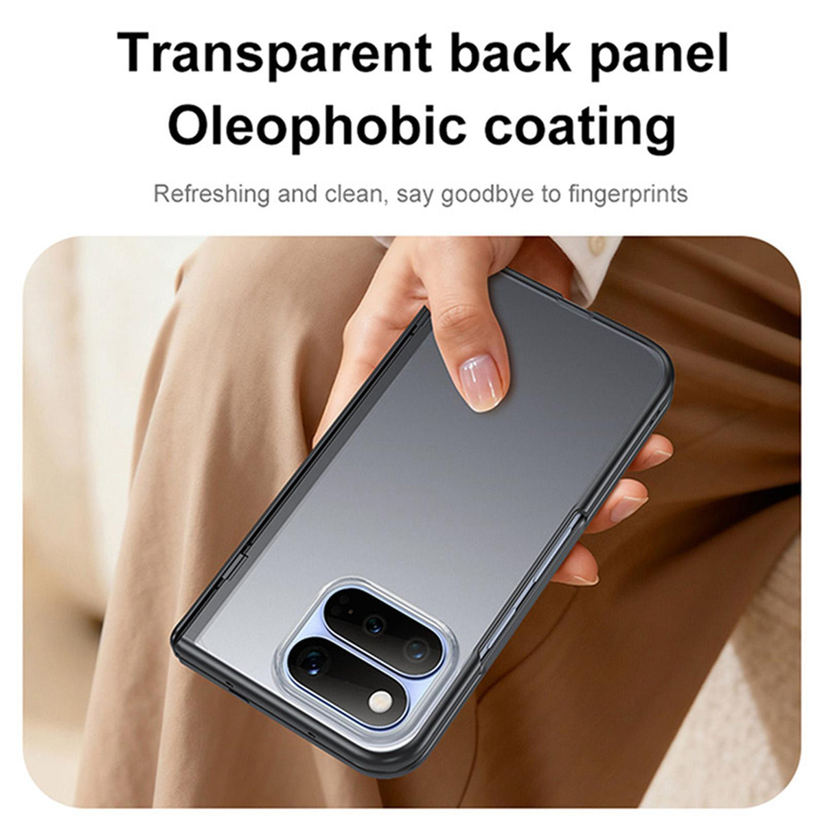 For Google Pixel 11 Pro Fold Intergrated Shell And Flim Translucent Frosted Hinge Protective Phone Case - Grey - EDA010200401B