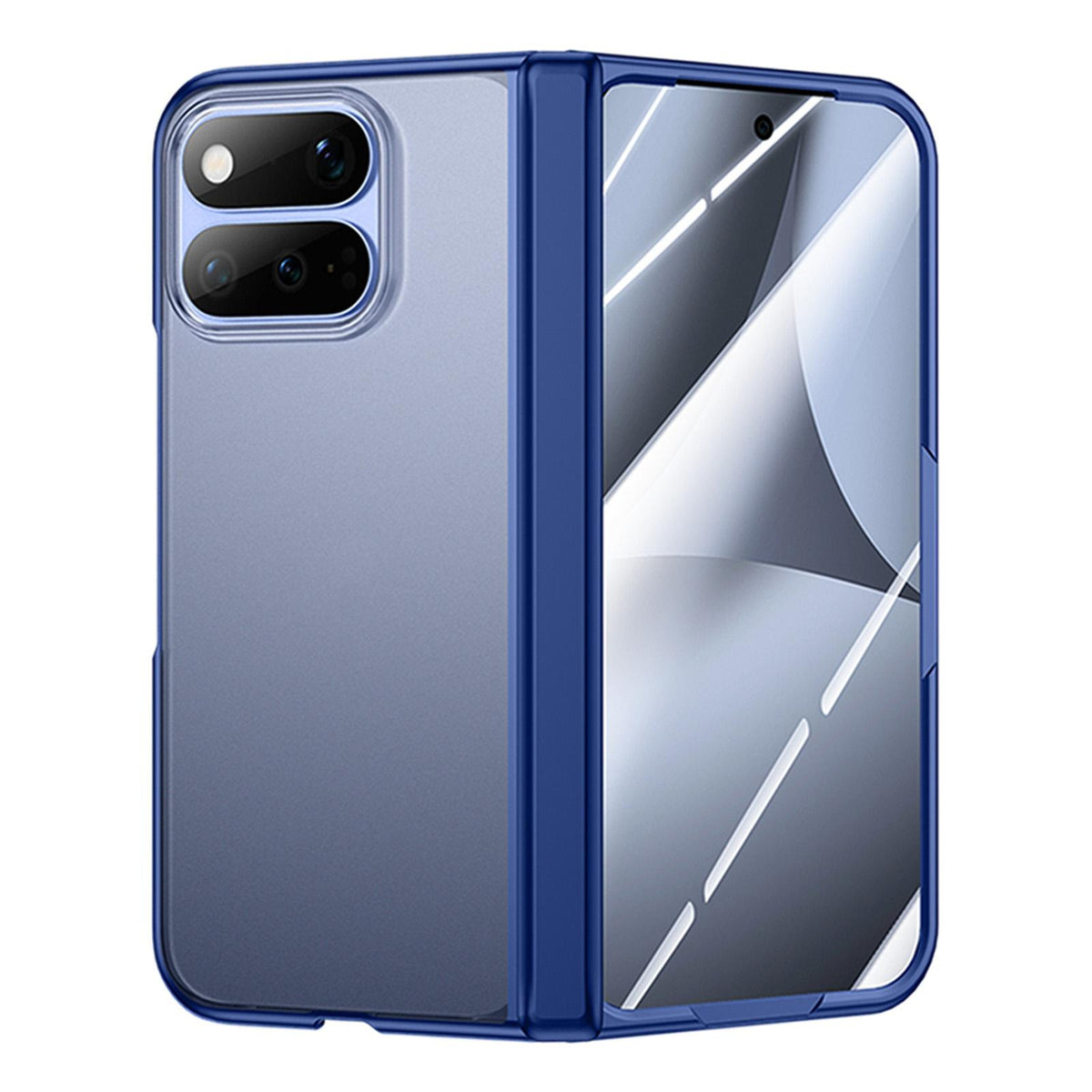 For Google Pixel 11 Pro Fold Intergrated Shell And Flim Translucent Frosted Hinge Protective Phone Case - Blue - EDA010200401C