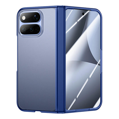 For Google Pixel 11 Pro Fold Intergrated Shell And Flim Translucent Frosted Hinge Protective Phone Case - Blue - EDA010200401C