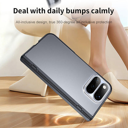 For Google Pixel 11 Pro Fold Intergrated Shell And Flim Translucent Frosted Hinge Protective Phone Case - Blue - EDA010200401C