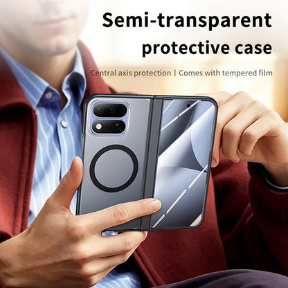 For Google Pixel 11 Pro Fold Intergrated Shell And Flim Translucent Frosted Hinge Protective Magnetic Phone Case - Grey - EDA010201001B