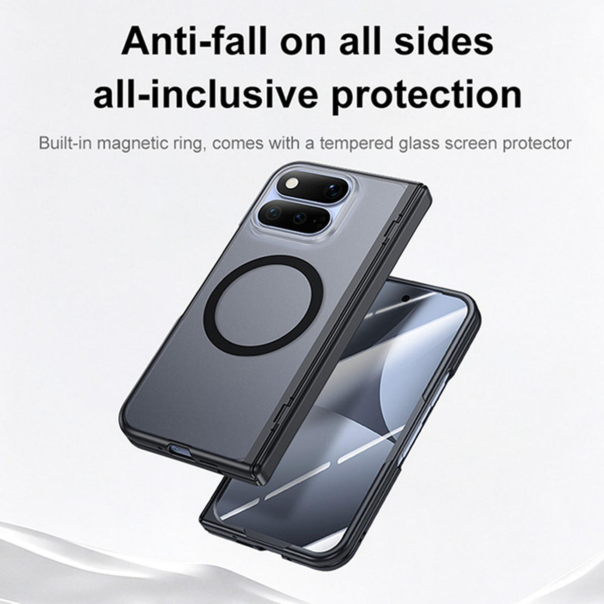For Google Pixel 11 Pro Fold Intergrated Shell And Flim Translucent Frosted Hinge Protective Magnetic Phone Case - Blue - EDA010201001C