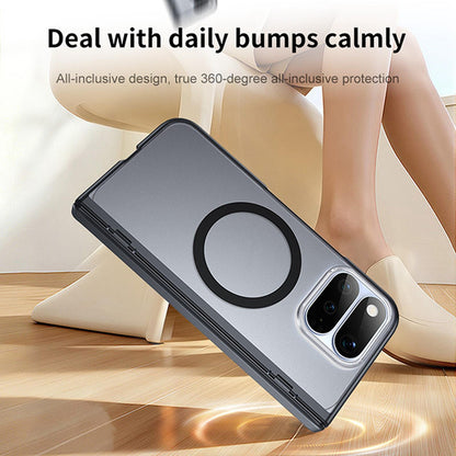 For Google Pixel 11 Pro Fold Intergrated Shell And Flim Translucent Frosted Hinge Protective Magnetic Phone Case - Blue - EDA010201001C