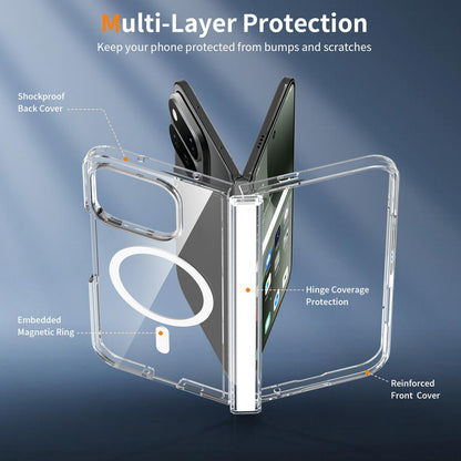 For Google Pixel 11 Pro Fold Scratch-proof Transparent Magnetic Phone Case with Hinge Cover - Default - EDA010201901