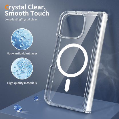 For Google Pixel 11 Pro Fold Scratch-proof Transparent Magnetic Phone Case with Hinge Cover - Default - EDA010201901