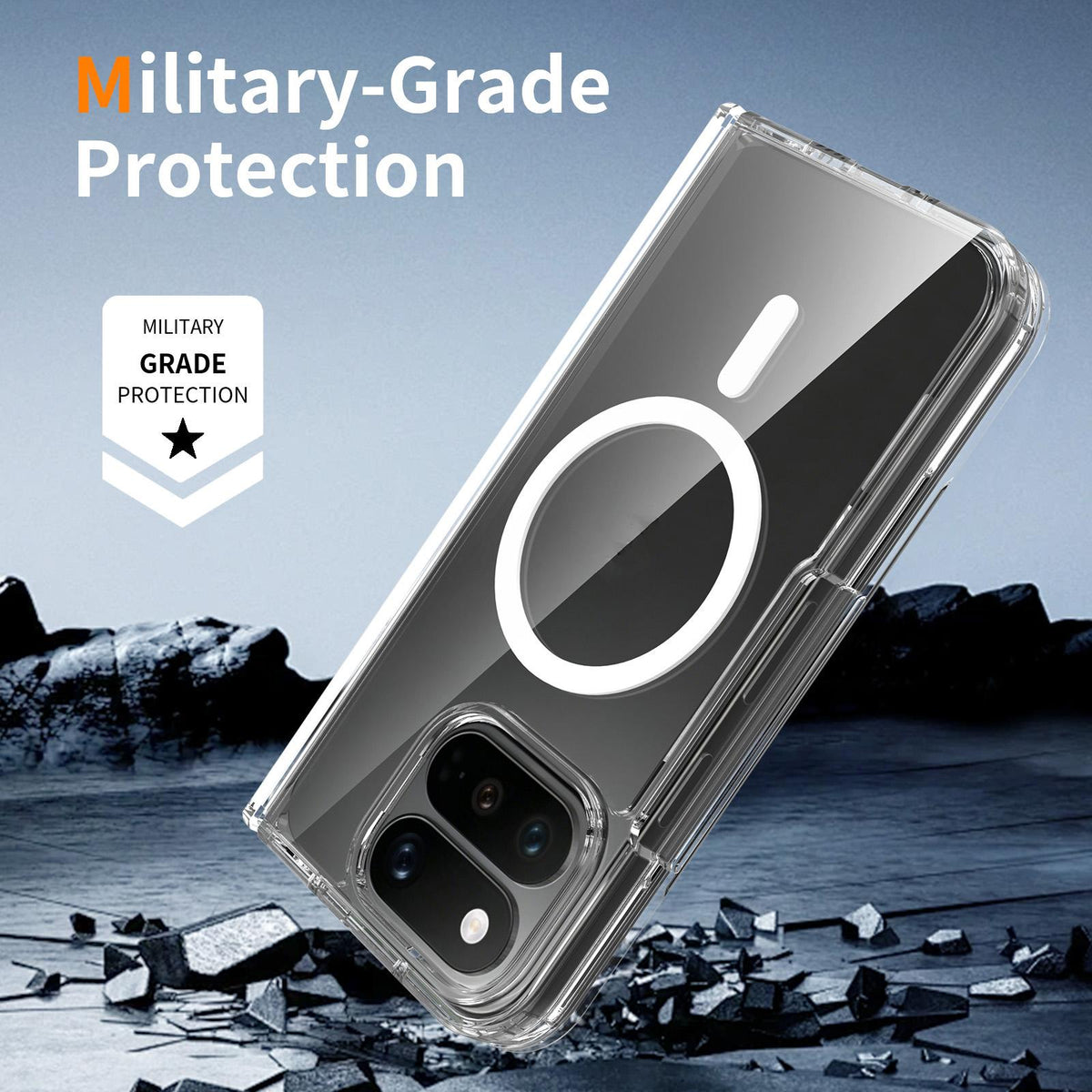 For Google Pixel 11 Pro Fold Scratch-proof Transparent Magnetic Phone Case with Hinge Cover - Default - EDA010201901