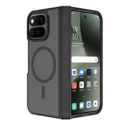 For Google Pixel 11 Pro Fold Skin Feel TPU Hybrid PC Magnetic Phone Case with Hinge Cover - Black - EDA010202101A