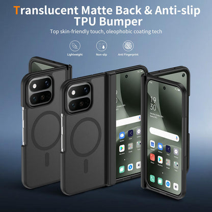 For Google Pixel 11 Pro Fold Skin Feel TPU Hybrid PC Magnetic Phone Case with Hinge Cover - Black - EDA010202101A