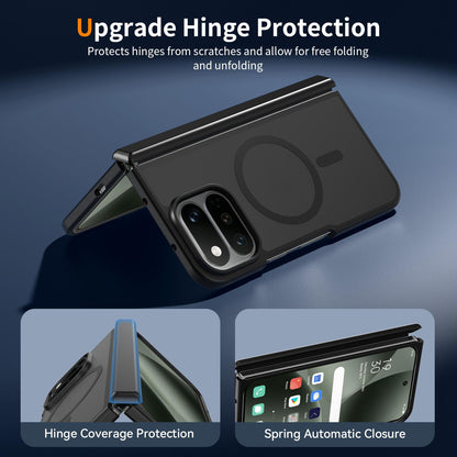 For Google Pixel 11 Pro Fold Skin Feel TPU Hybrid PC Magnetic Phone Case with Hinge Cover - Black - EDA010202101A