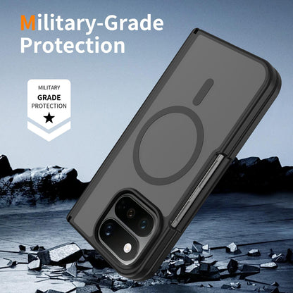 For Google Pixel 11 Pro Fold Skin Feel TPU Hybrid PC Magnetic Phone Case with Hinge Cover - Black - EDA010202101A