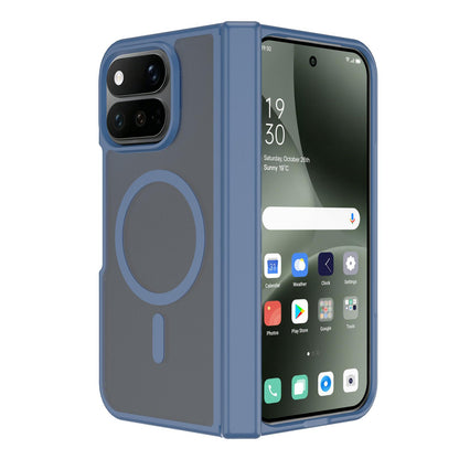 For Google Pixel 11 Pro Fold Skin Feel TPU Hybrid PC Magnetic Phone Case with Hinge Cover - Blue - EDA010202101B