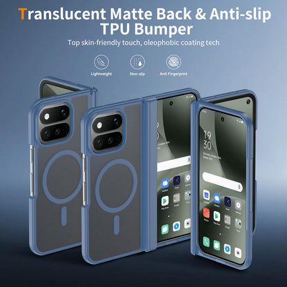 For Google Pixel 11 Pro Fold Skin Feel TPU Hybrid PC Magnetic Phone Case with Hinge Cover - Blue - EDA010202101B
