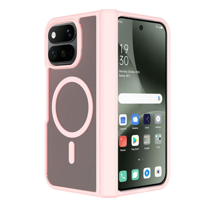 For Google Pixel 11 Pro Fold Skin Feel TPU Hybrid PC Magnetic Phone Case with Hinge Cover - Pink - EDA010202101C