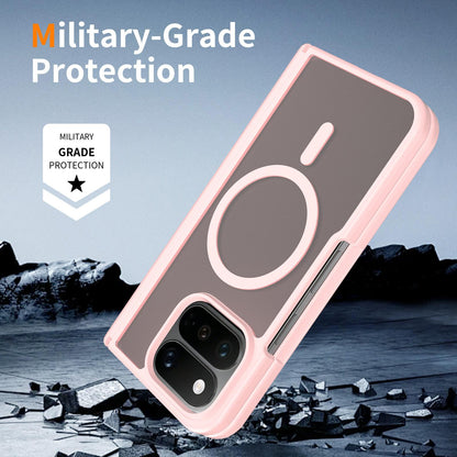 For Google Pixel 11 Pro Fold Skin Feel TPU Hybrid PC Magnetic Phone Case with Hinge Cover - Pink - EDA010202101C