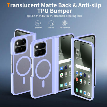 For Google Pixel 11 Pro Fold Skin Feel TPU Hybrid PC Magnetic Phone Case with Hinge Cover - Purple - EDA010202101D
