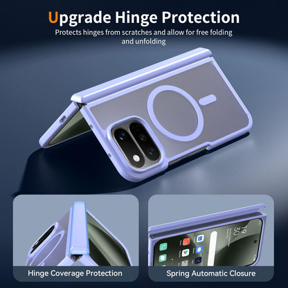 For Google Pixel 11 Pro Fold Skin Feel TPU Hybrid PC Magnetic Phone Case with Hinge Cover - Purple - EDA010202101D