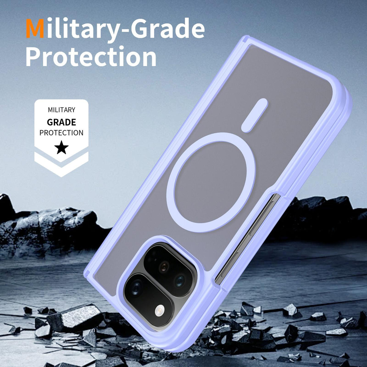 For Google Pixel 11 Pro Fold Skin Feel TPU Hybrid PC Magnetic Phone Case with Hinge Cover - Purple - EDA010202101D