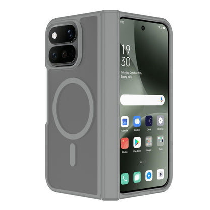 For Google Pixel 11 Pro Fold Skin Feel TPU Hybrid PC Magnetic Phone Case with Hinge Cover - Dark Grey - EDA010202101E