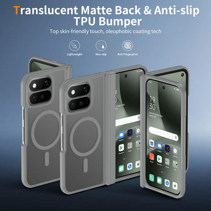 For Google Pixel 11 Pro Fold Skin Feel TPU Hybrid PC Magnetic Phone Case with Hinge Cover - Dark Grey - EDA010202101E
