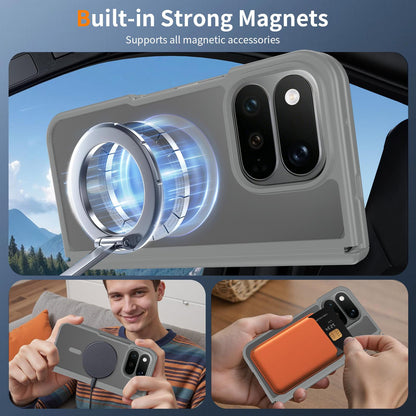 For Google Pixel 11 Pro Fold Skin Feel TPU Hybrid PC Magnetic Phone Case with Hinge Cover - Dark Grey - EDA010202101E